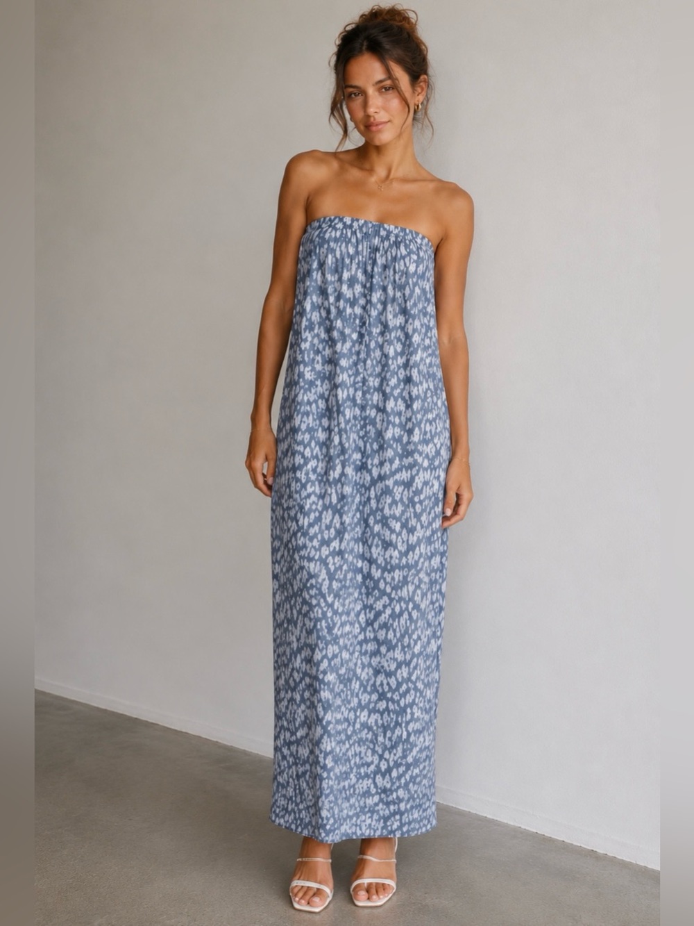 $475 NEIMAN MARCUS L’AGENCE STRAPLESS PRINTED MAXI PULL ON LEOPARD DRESS 6 NWT